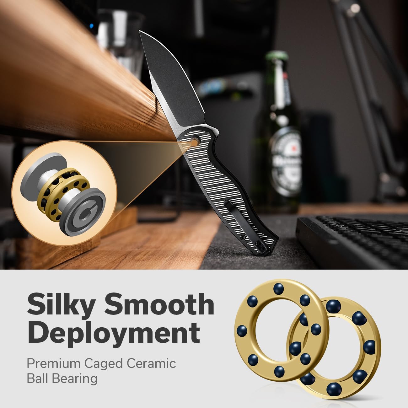 CIVIVI Stormhowl Pocket Knife, Folding Knife with 3.3" Nitro-V Blade and Aluminum Handle