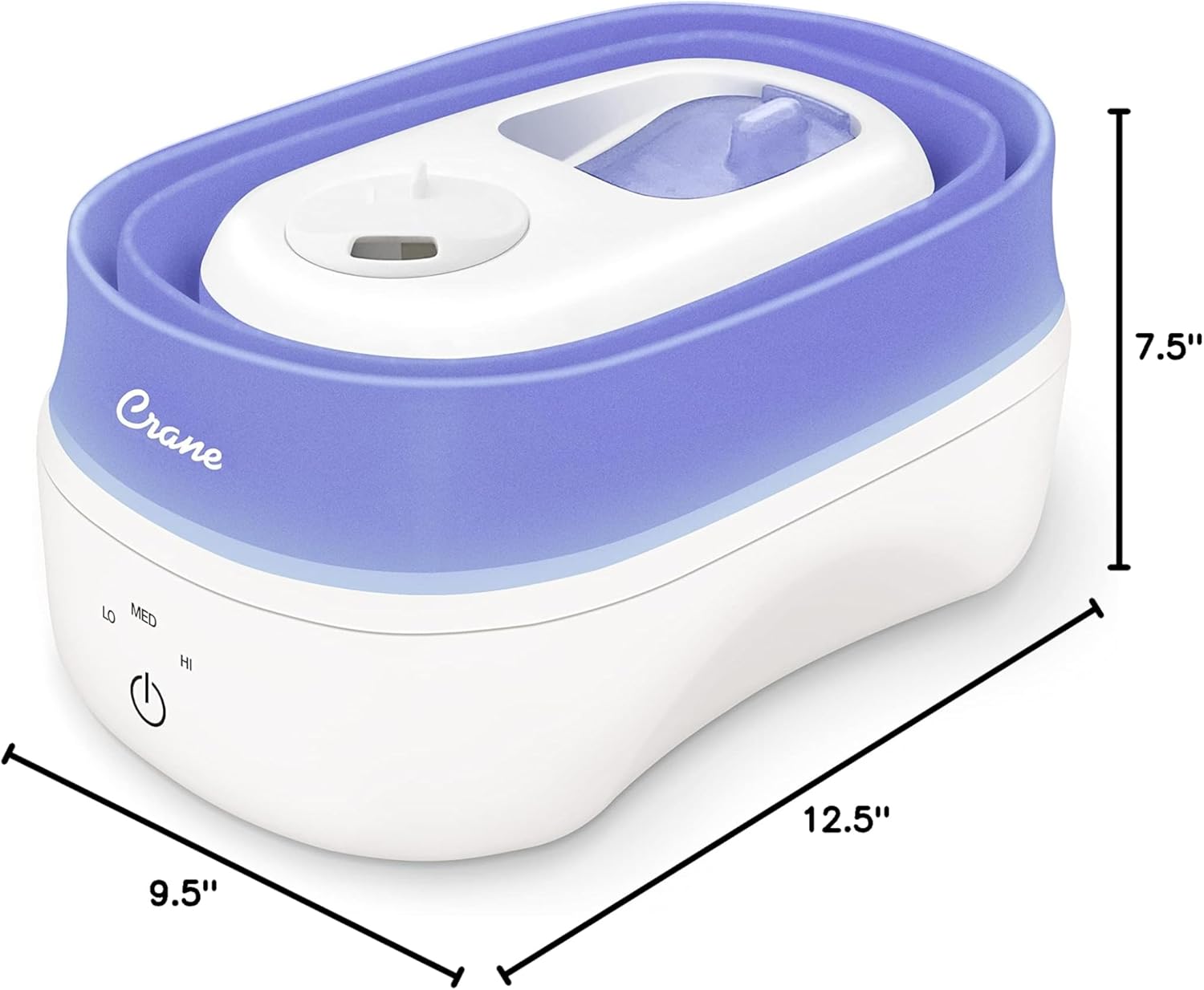 Crane Collapsible Cool Mist Humidifier for Bedroom and Office, 1 Gallon Portable Humidifier for Travel and Easy Storage