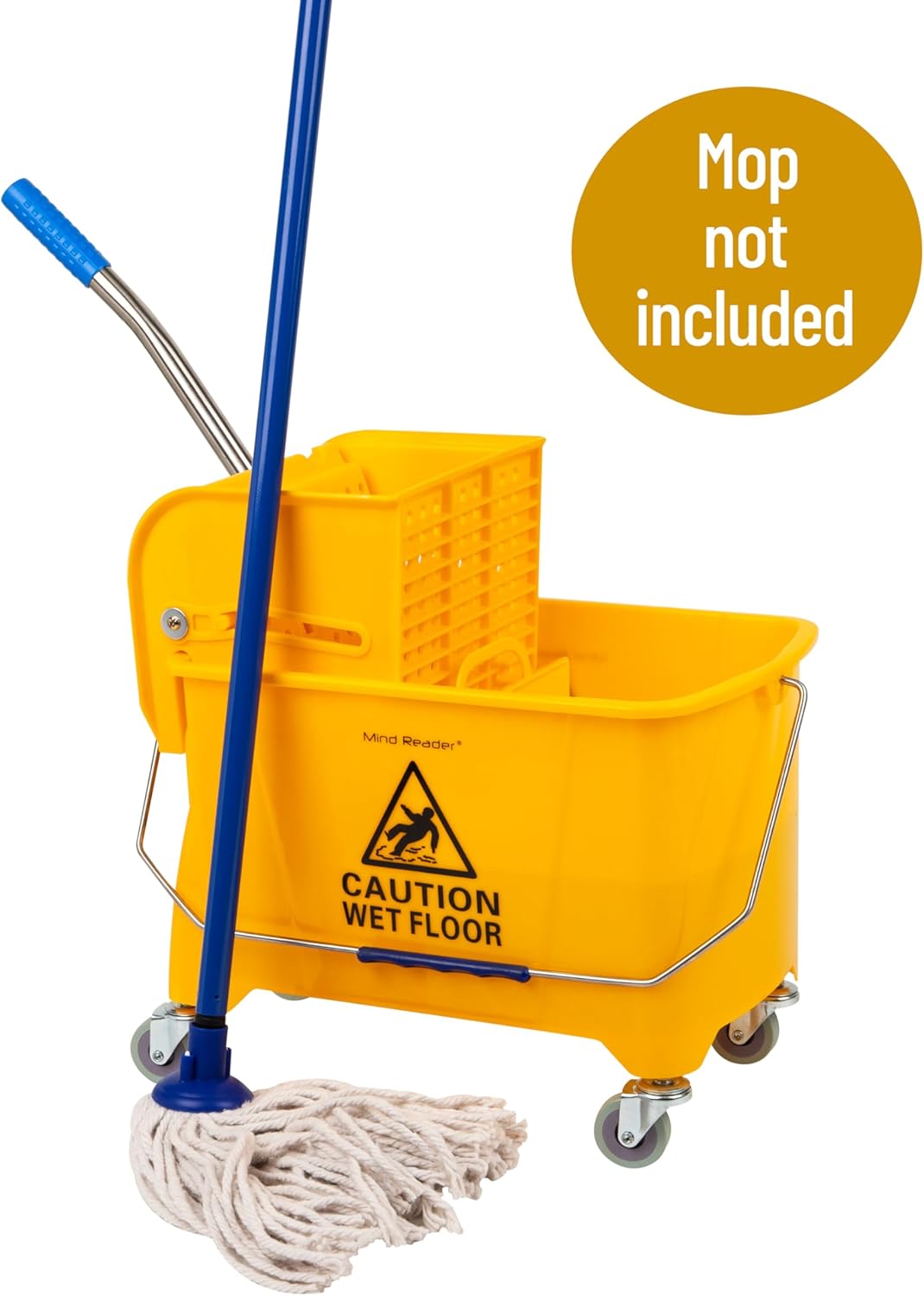 MIND READER Mop Bucket 22 Qt with Upward-Press Wringer
