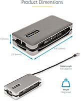 StarTech.com USB-C Docking Station Multiport Adapter with 4K60, 10Gbps USB Hub, 100W PD, Gigabit Ethernet