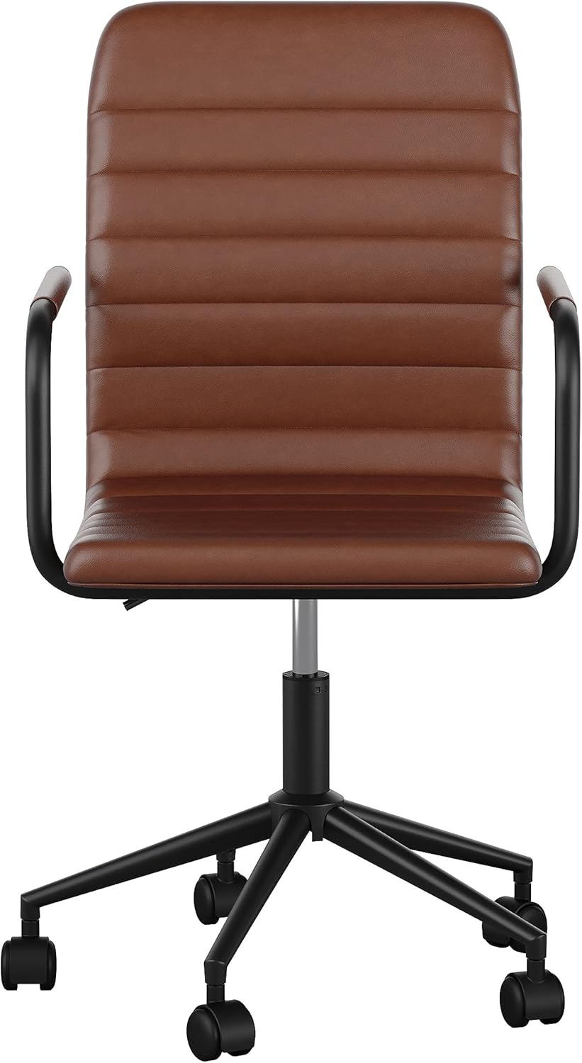 Martha Stewart Taytum Swivel Task Chair with Armrests for Home Office
