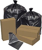 EcoStrong™ Repro 1.7-mil Can Liners, 60 Gallons, Black, 10 Liners Per Roll, Case Of 10 Rolls