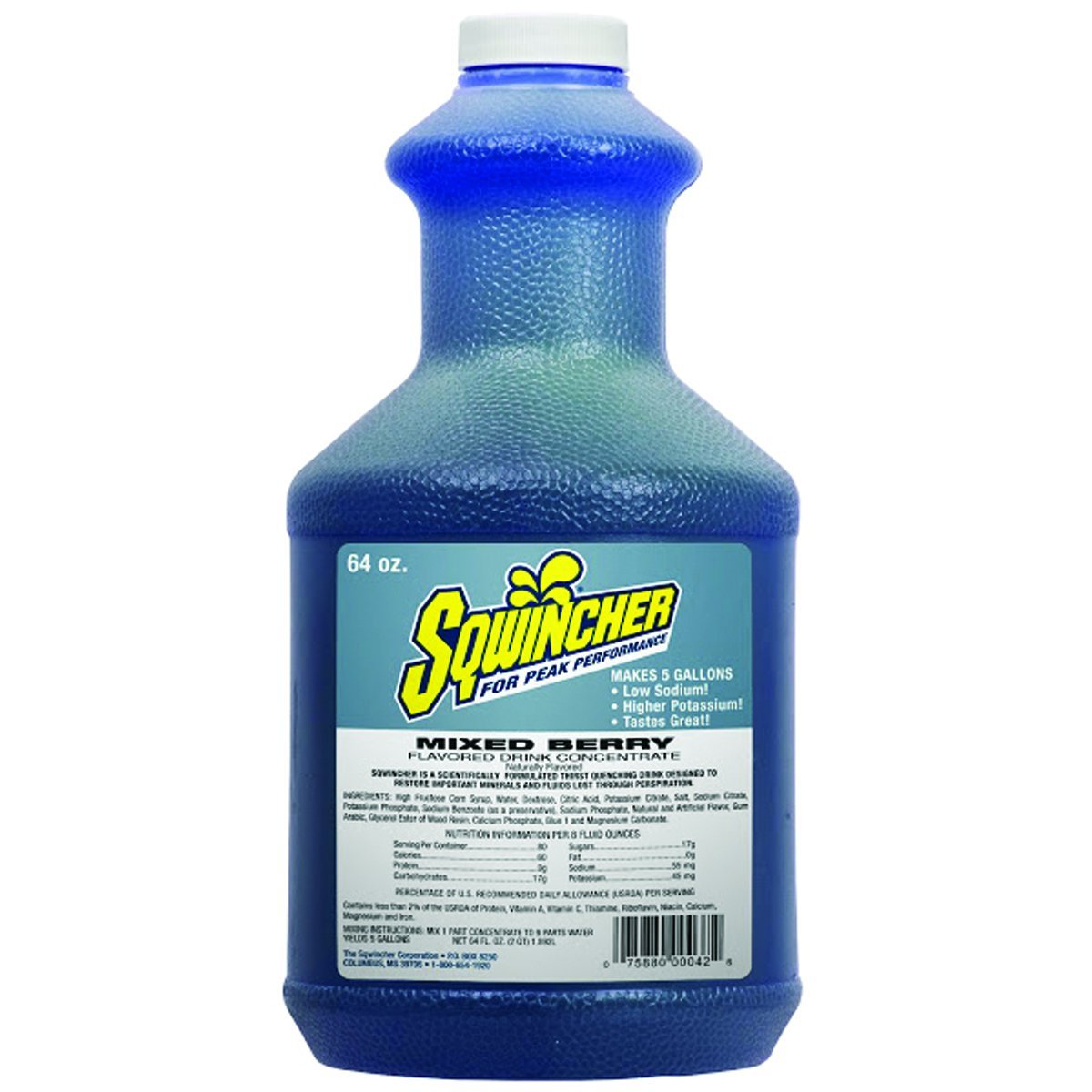 Sqwincher Liquid Concentrate | Mixed Berry Flavored | Low Calorie | Low Sodium | Electrolyte Replenishment Hydration Drink