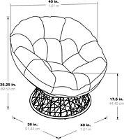 OSP Home Furnishings Wicker Papasan Chair with 360-Degree Swivel