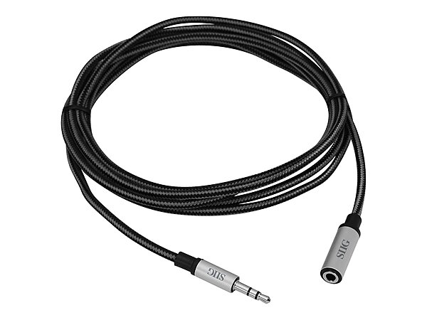 SIIG Fabric Woven Braided Stereo Aux Extension Cable for Smartphones or Tablets, Durable and Tangle-Free, Male to Female