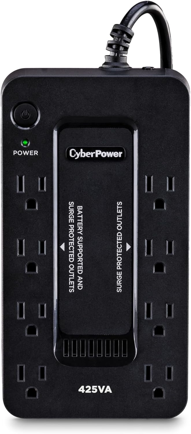 CyberPower ST425 Standby UPS Systems - 425VA/260W, 120 VAC, NEMA 5-15P, Compact, 8 Outlets, $75000 CEG, 3YR Warranty