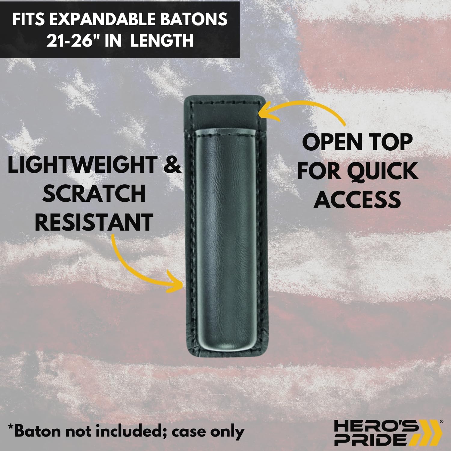 HERO'S PRIDE AirTek Open Top Baton Holder Leather Holster