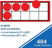 Carson Dellosa 484-Piece Ten Frames and Counters Math Manipulatives, Math Classroom Cutouts, Math Classroom Decorations