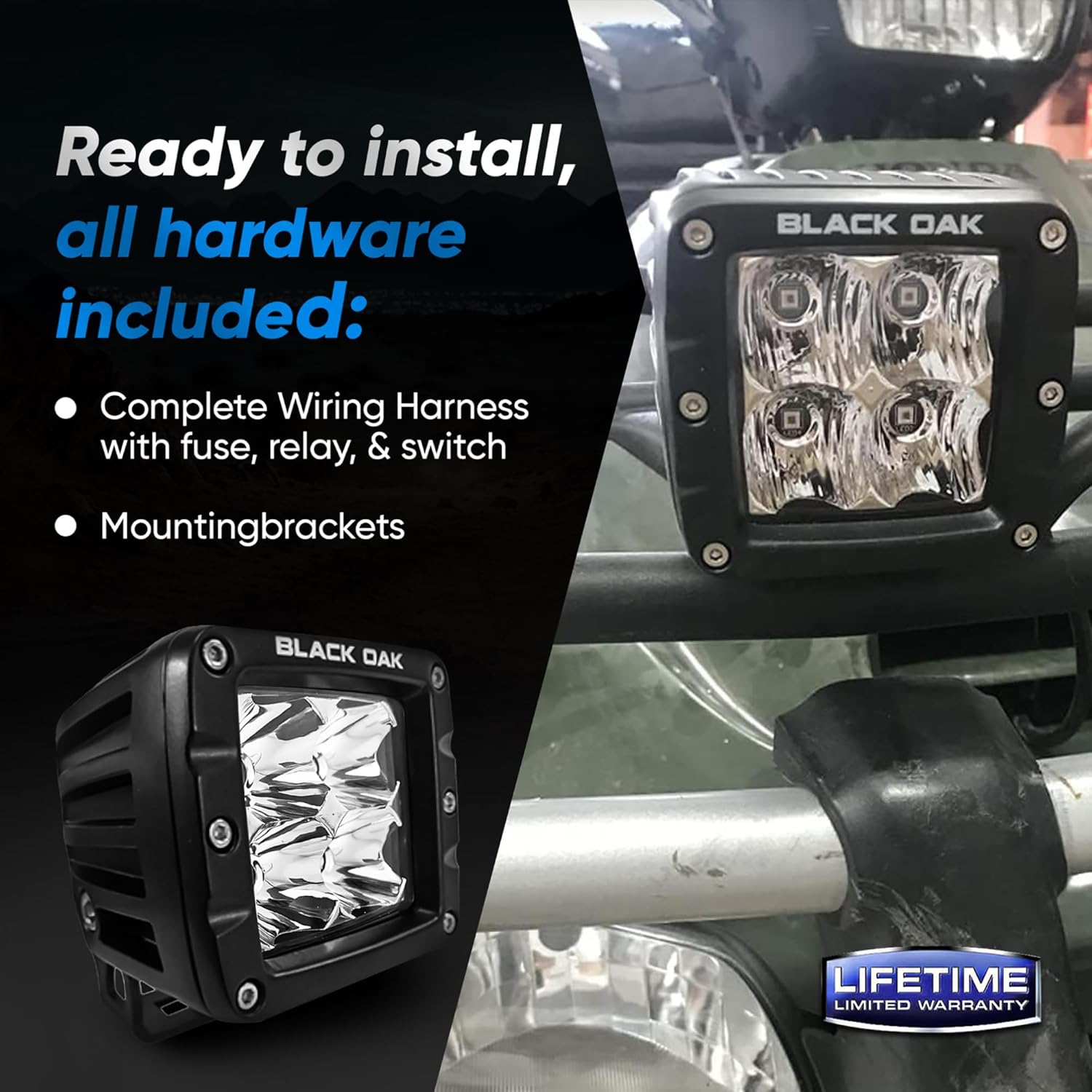 Black Oak Vehicle Infrared LED POD Light - Tactical LED Light POD Off Road Hunting for Night Vision 2 Inch