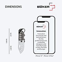 BOKER Plus 01BO010 Credit Card Knife with 2-1/4 in. Straight Edge Blade, Black