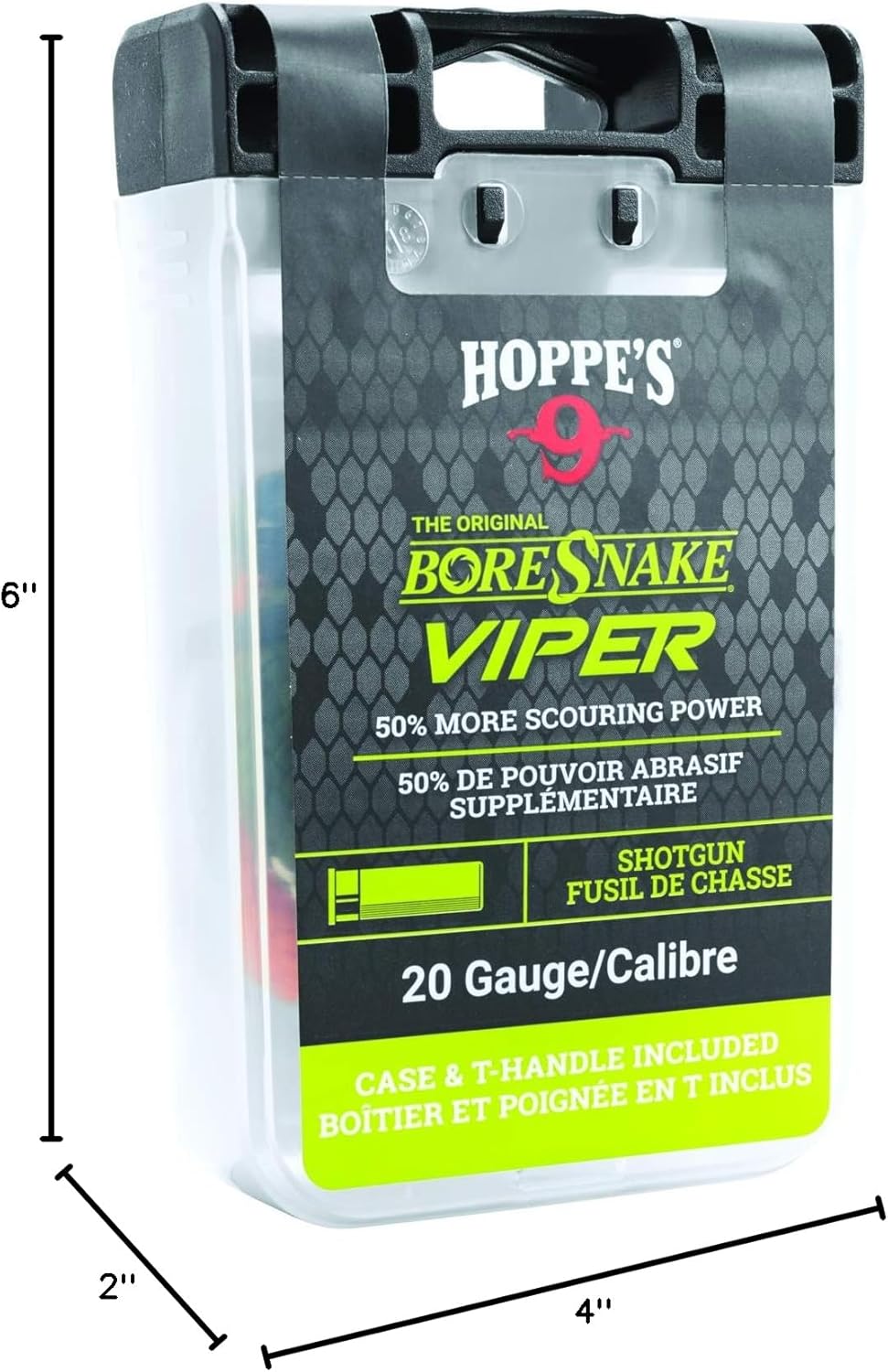 HOPPE'S Boresnake Viper Shotgun Bore Cleaner with Den and T-Handle