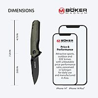 Böker Magnum Field Flipper -flipper pocket knife with Micarta handle scales - folding knife with 440A blade