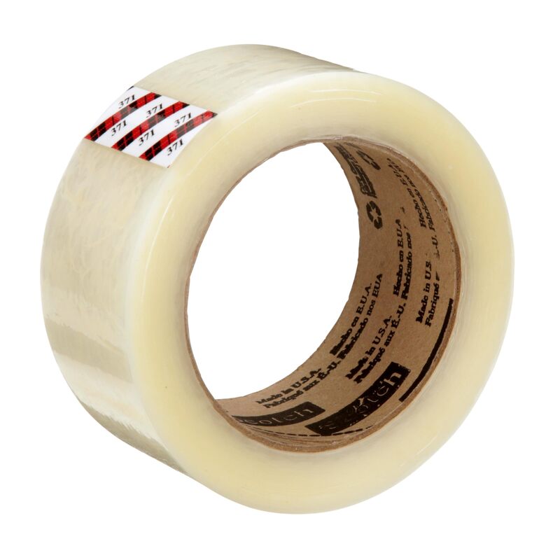 3M Scotch 371 Industrial-Grade Packing Tape, Clear, 48 mm x 100 m, High Performance Sealing Tape for Medium-Duty Commercial