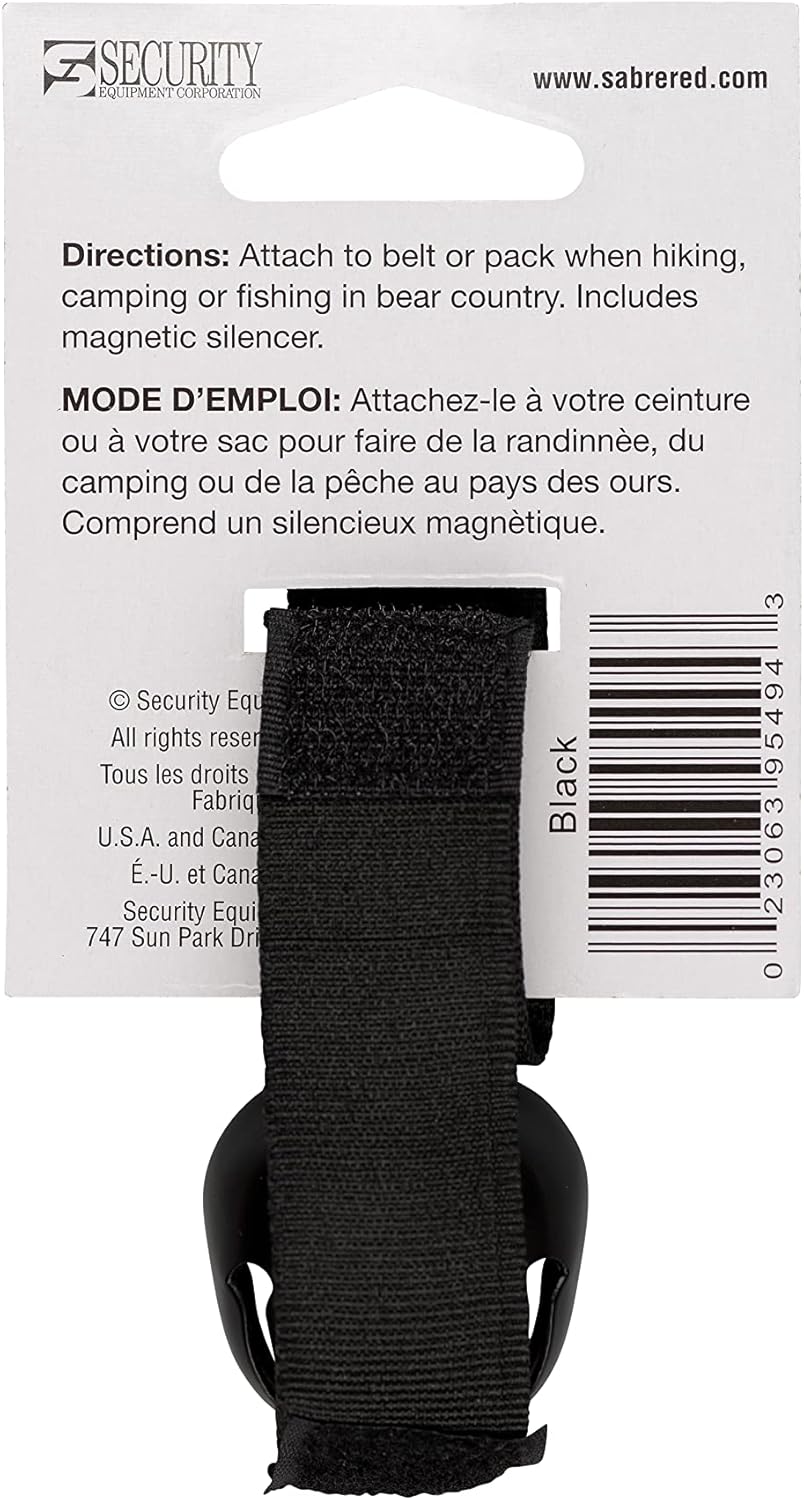 SABRE Frontiersman Bear Bell with Magnetic Silencer and Hook-and-Loop Strap