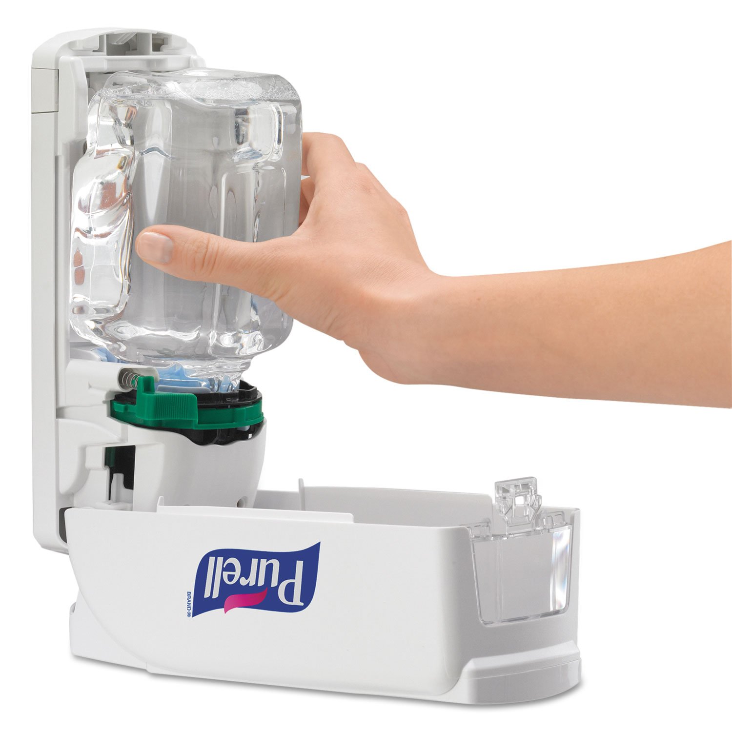PURELL ADX-7 Push-Style Hand Sanitizer Dispenser, White, for 700 mL PURELL ADX-7 Hand Sanitizer Refills (Pack of 1)