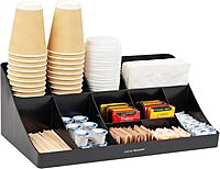 Mind Reader Cup and Condiment Station Countertop Organizer, 11-Compartment