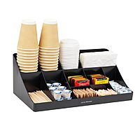 Mind Reader Cup and Condiment Station Countertop Organizer, 11-Compartment