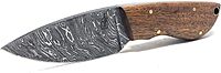 BucknBear Custom Handmade Fixed Blade Damascus Mini Skinner Knife (Walnut Wood handle)