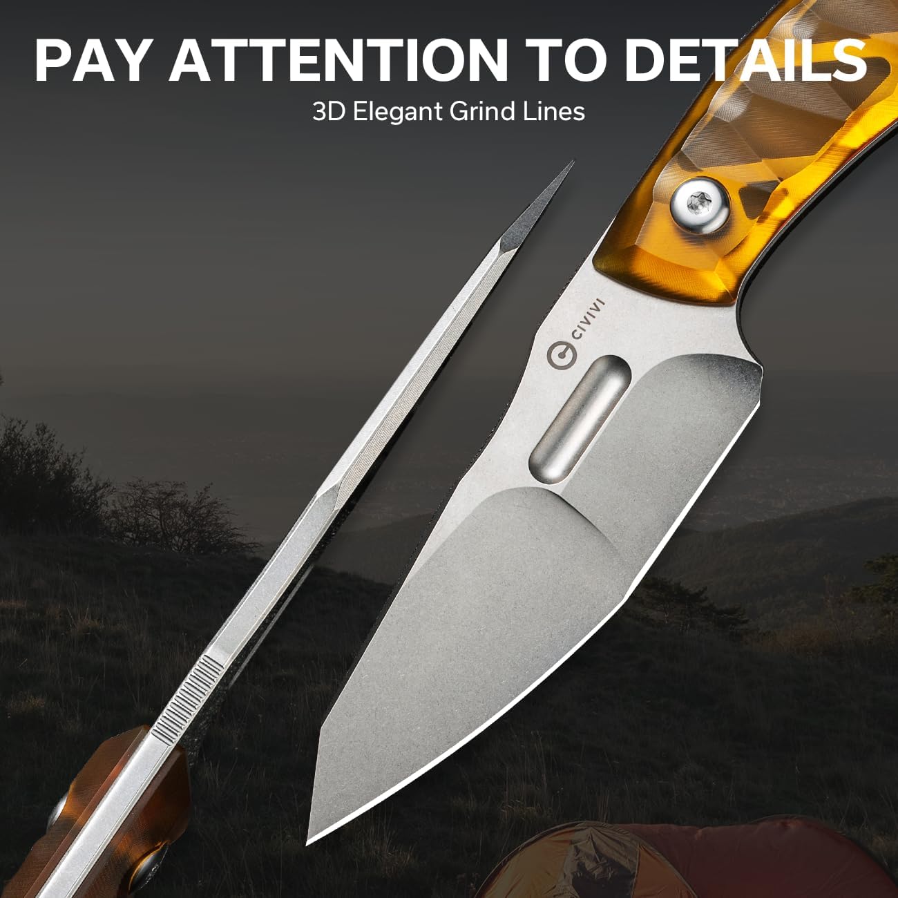 CIVIVI Propugnator EDC Fixed Blade Knife with Kydex Sheath, T-Clip and Lanyard, 4.15" D2 Blade