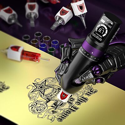 POSEIDON Purple LastJudg Wireless Tattoo Machine