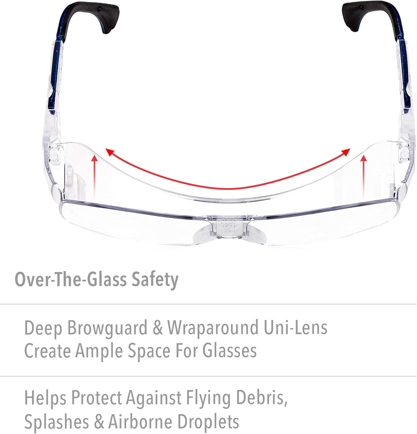Honeywell Uvex Ultra-Spec 2001 OTG (Over-the Glass) Visitor Specs Safety Glasses with Clear Ultra-Dura Anti-Scratch Lens