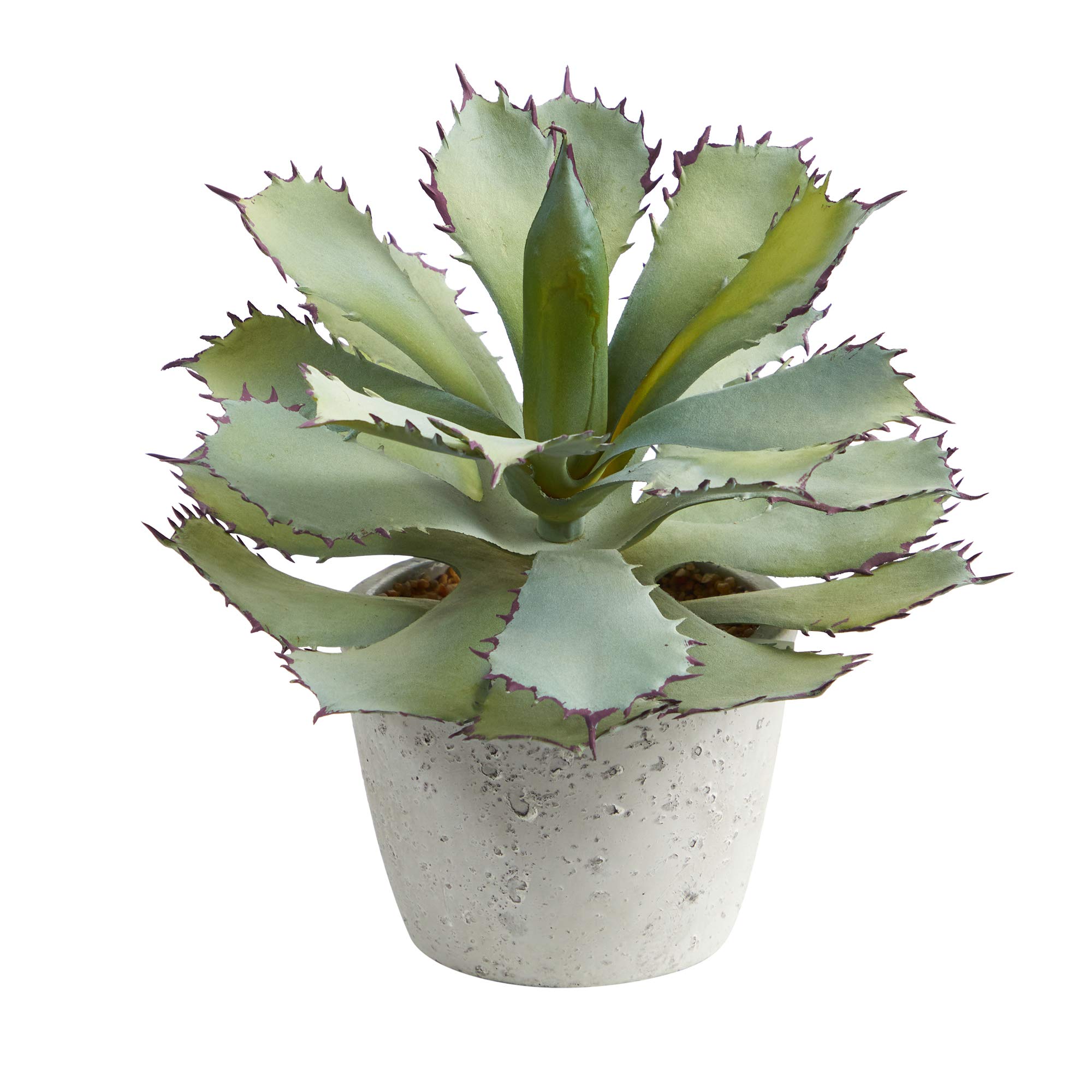 Nearly Natural Succulent 11inH Artificial Plant With Planter, 11inH x 10inW x 10inD, Green/White
