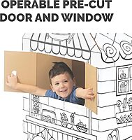 Bankers Box At Play Color-in Playhouse, Life-Size Corrugated Playhouse