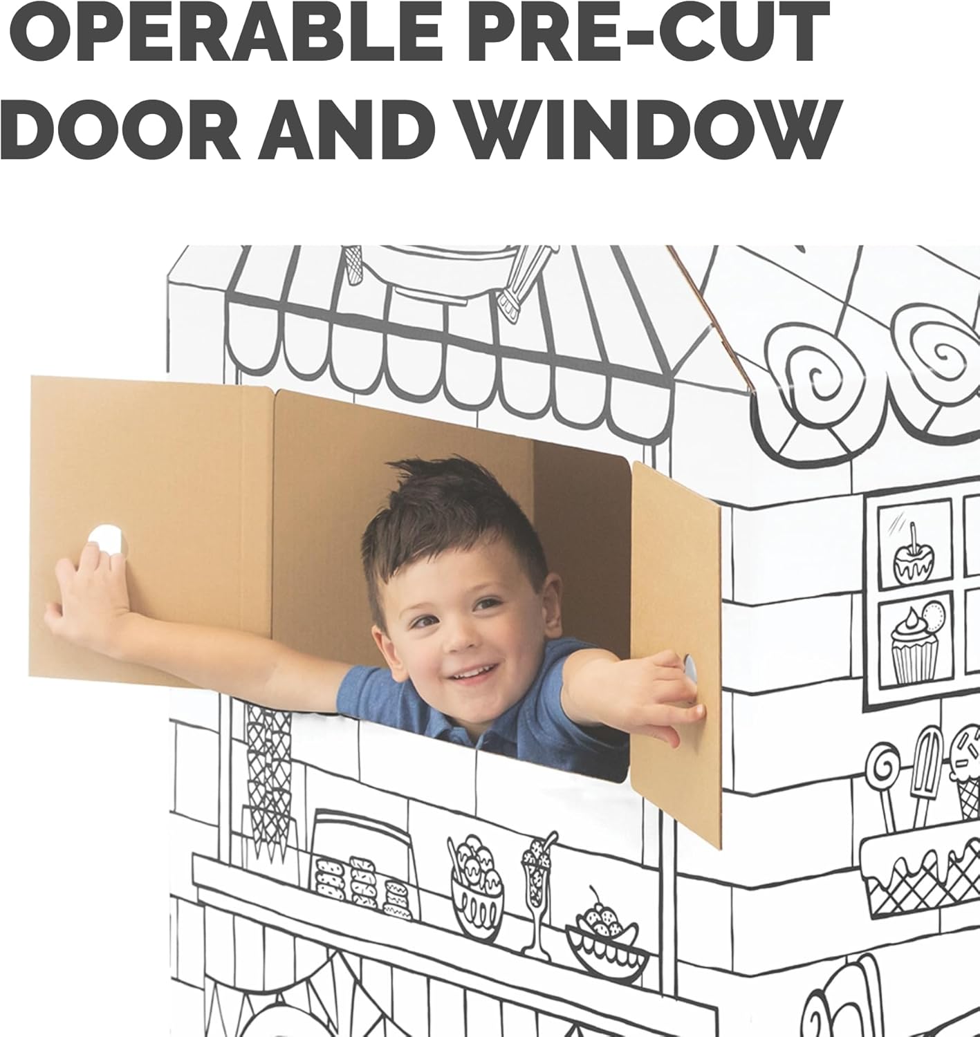 Bankers Box At Play Color-in Playhouse, Life-Size Corrugated Playhouse