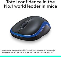 LOGITECH M185 Wireless Mouse, 2.4GHz with USB Nano Receiver, 1000 DPI, Ambidextrous