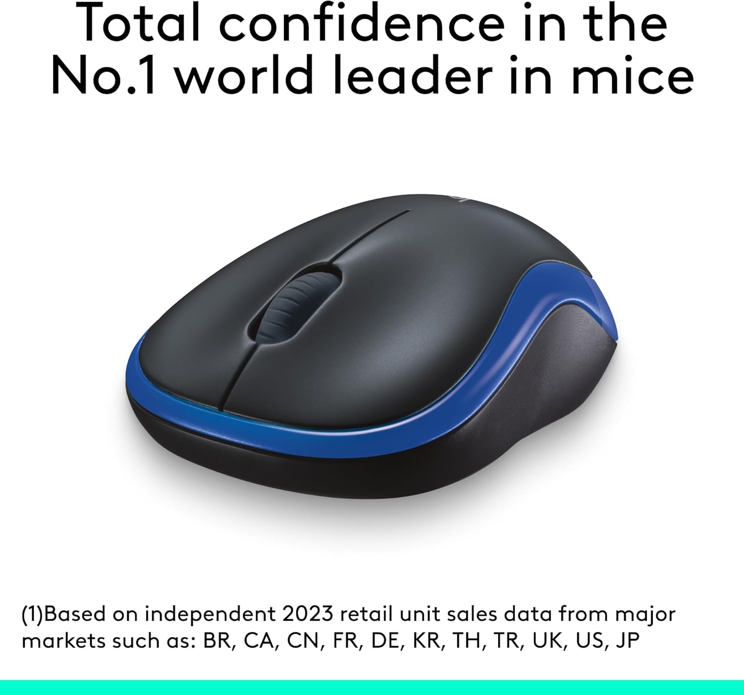 LOGITECH M185 Wireless Mouse, 2.4GHz with USB Nano Receiver, 1000 DPI, Ambidextrous
