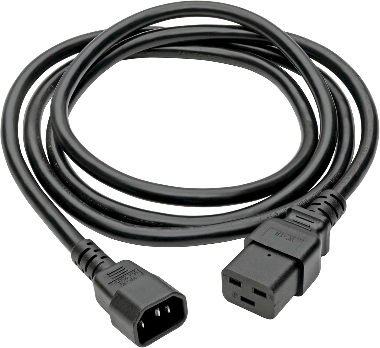 Tripp Lite Heavy-Duty Power Cord, 15A, 14AWG (IEC-320-C19 to IEC-320-C14) 6-ft.(P047-006),Black