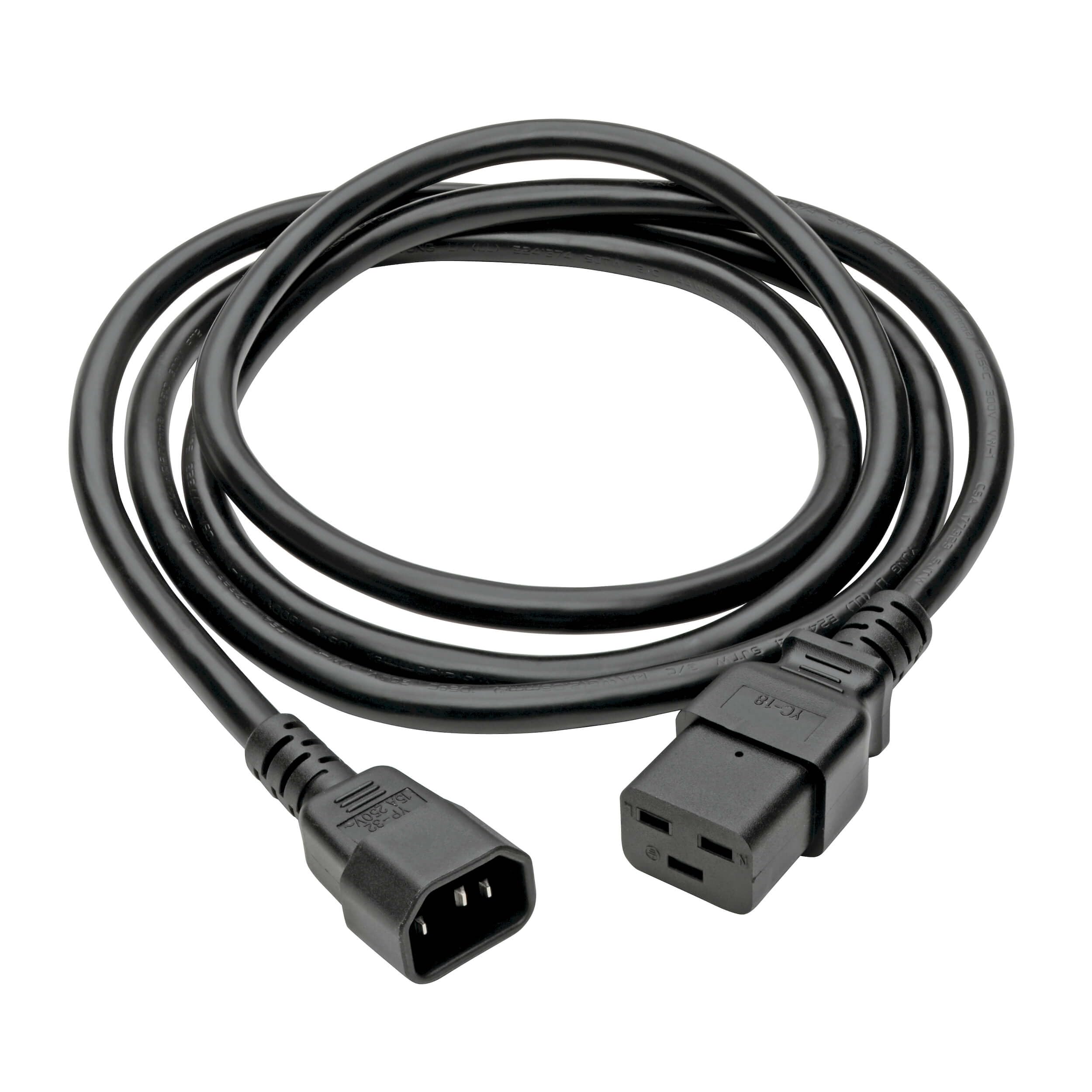 Tripp Lite Heavy-Duty Power Cord, 15A, 14AWG (IEC-320-C19 to IEC-320-C14) 6-ft.(P047-006),Black