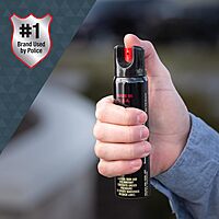 SABRE Magnum 120 Pepper Spray, 35 Bursts, 12-Foot (4-Meter) Range, Extra Large 92.4 Gram Canister, Wide Cone Spray Pattern, UV Marking Dye, Twist Lock Safety, Black