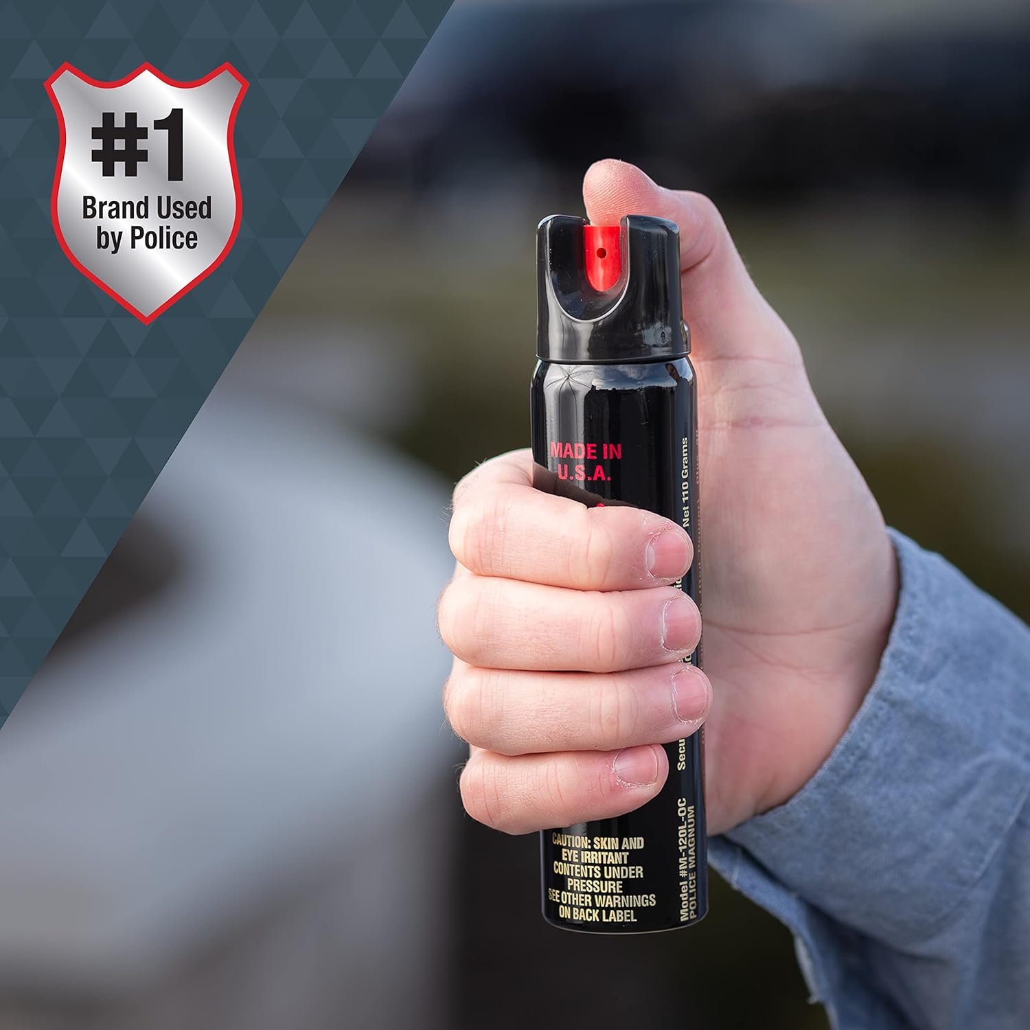 SABRE Magnum 120 Pepper Spray, 35 Bursts, 12-Foot (4-Meter) Range, Extra Large 92.4 Gram Canister, Wide Cone Spray Pattern