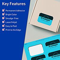 Avery Printable Rectangle Scalloped Labels, Sure Feed Technology, 2" x 3", Bright Blue, 80 Total