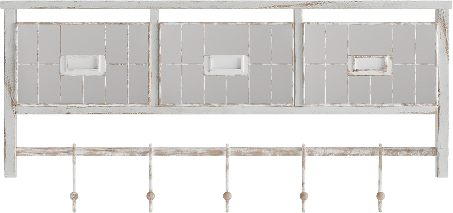 Flash Furniture Daly Wall Mounted Solid Pine Storage Rack