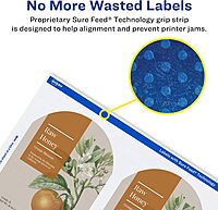 AVERY Matte White Arched Labels, Sure Feed Technology, 4.75" x 3.5"