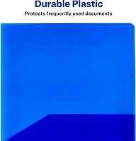 Avery Translucent Two Pocket Folder, Water Resistant, Holds up to 20 Sheets, 1 Blue Folder (47811) (Pack of 2) Translucent Blue 1 Count (Pack of 2)