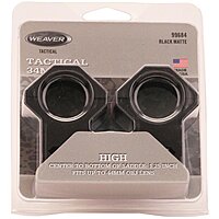 WEAVER High 6-Hole Picatinny Scope Ring - Matte Black