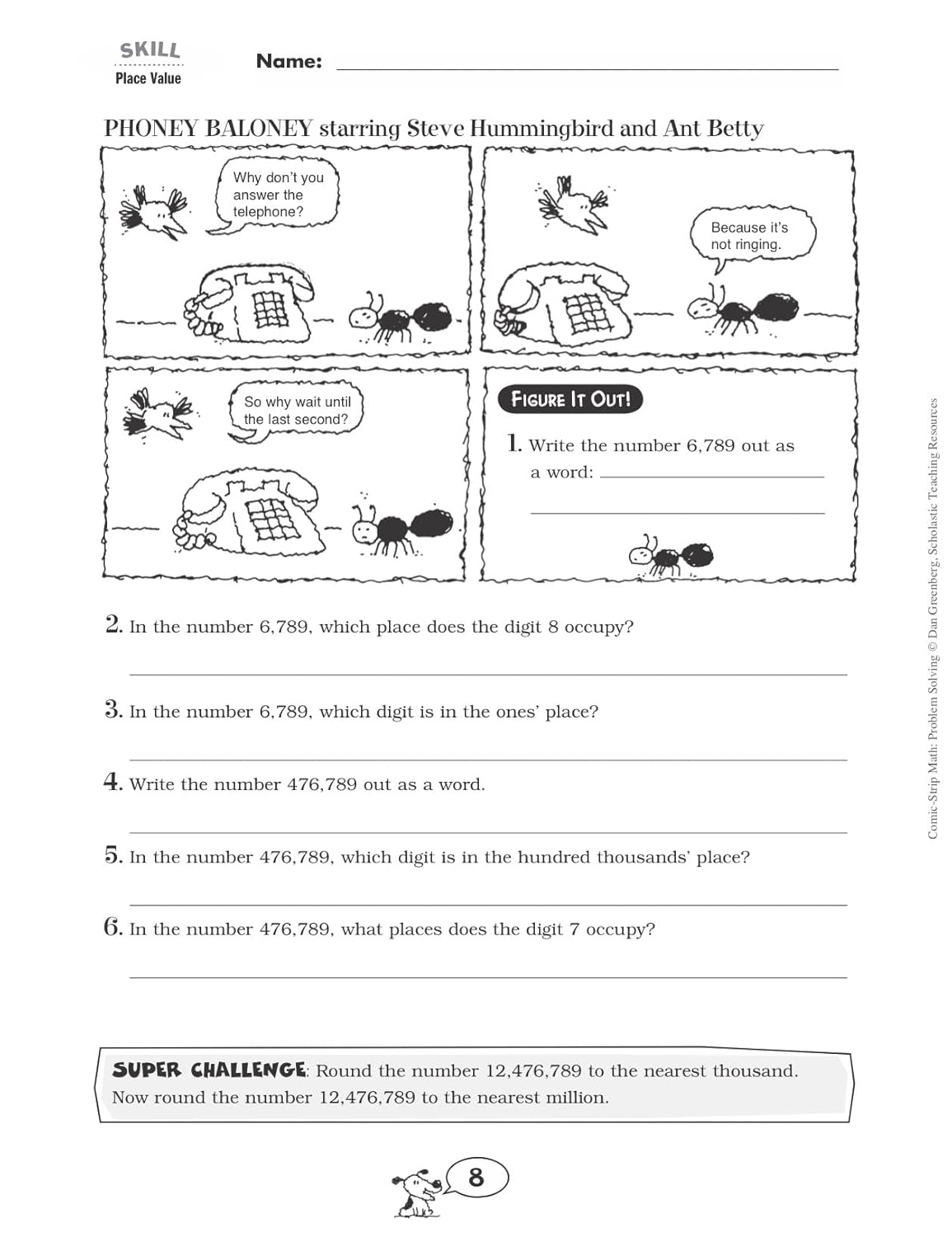Comic-Strip Math: Problem Solving: 80 Reproducible Cartoons With Dozens and Dozens of Story Problems That Motivate Students