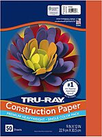 Pacon PAC103002 Tru-Ray Construction Paper, 9 x 12 Inches, Orange, 50 Sheets (103002) 50 Count (Pack of 1)