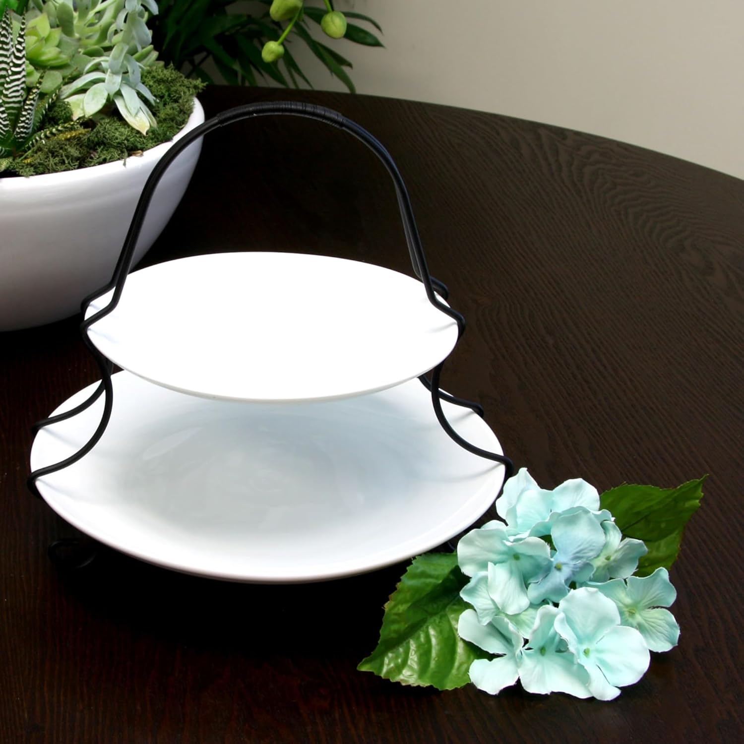 Gibson Elite Gracious Dining 2-Tier Serving Set, White