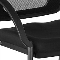 Office Star ProGrid Deluxe Stackable Visitor's Chair with Breathable Back and Padded Lumbar Support Seat