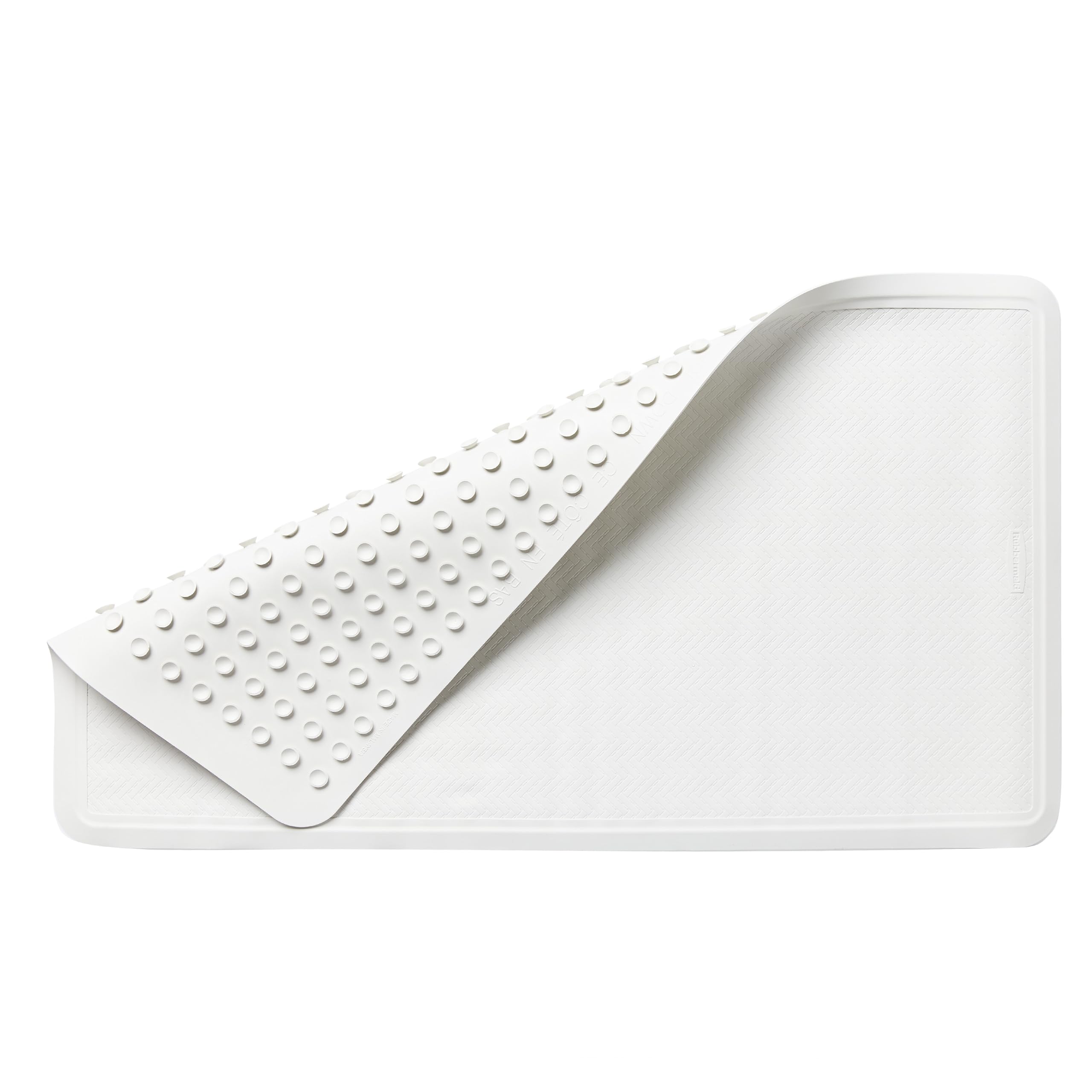 Rubbermaid Commercial Products Safti-Grip Bath Mat, Large, White, Suction-Backed