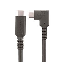 StarTech.com 6ft (2m) Rugged Right Angle USB-C Cable, USB 3.2 Gen 1 (5 Gbps), Full-Featured USB C to C Data Transfer Cable, 4K 60Hz DP Alt Mode, 100W PD - 90 Degree USB Type-C Cable (RUSB315CC2MBR)