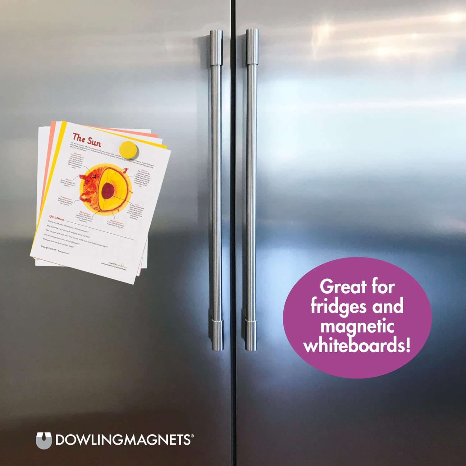 Dowling Magnets Chunky Magnets, Button, 1 1/8in, Assorted Colors, Box Of 40