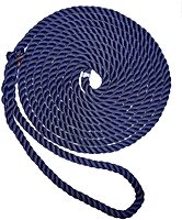 New England Ropes 5/8" Premium 3-Strand Dock Line - Navy Blue - 15'