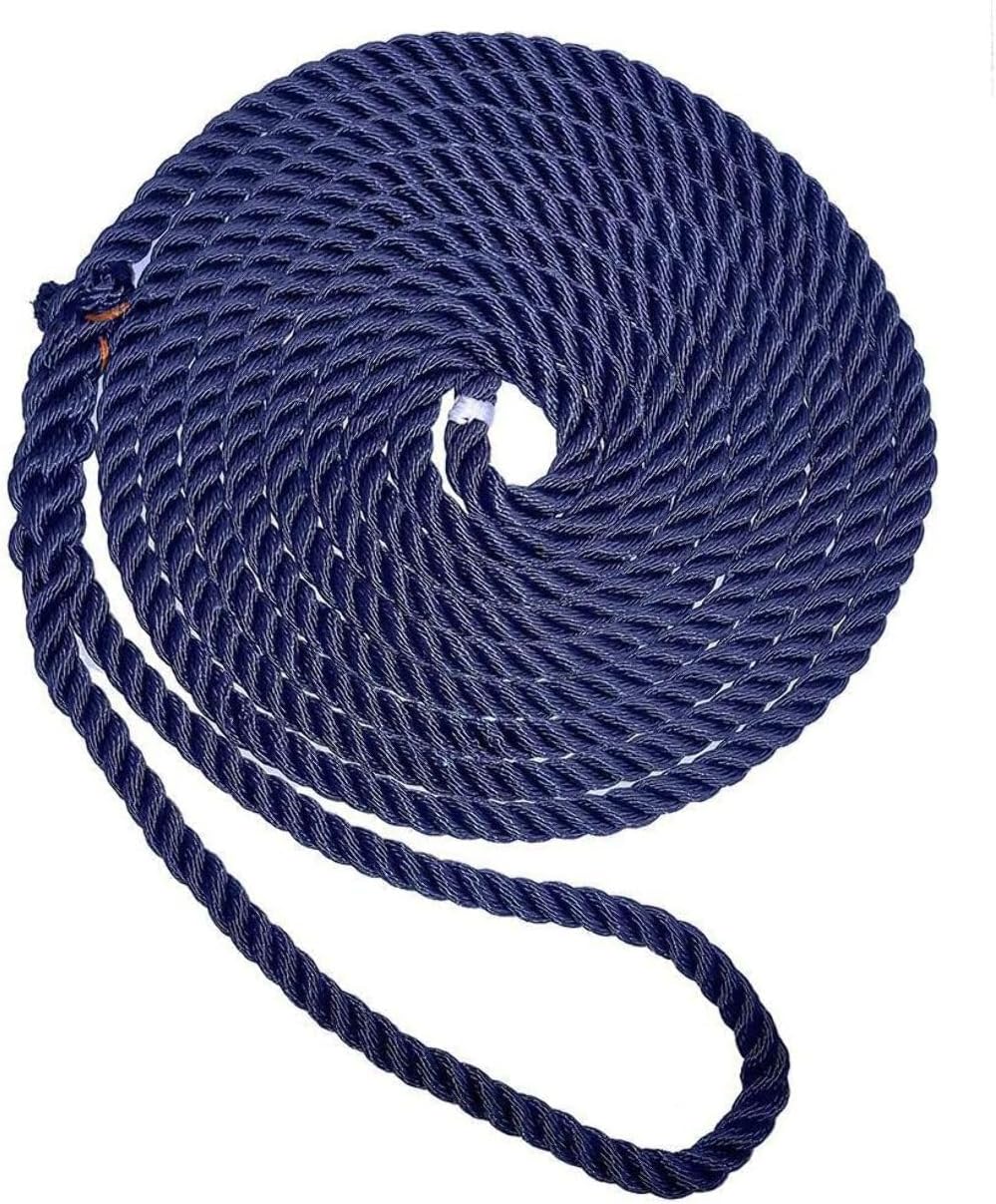 New England Ropes 3/4" Premium 3-Strand Dock Line - White w/Tracer - 25'