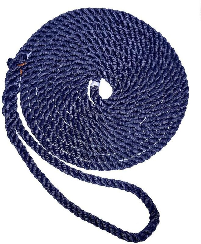 New England Ropes 5/8" Premium 3-Strand Dock Line - Navy Blue - 15'