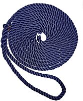 New England Ropes 3/8" Premium 3-Strand Dock Line - Navy Blue - 25'